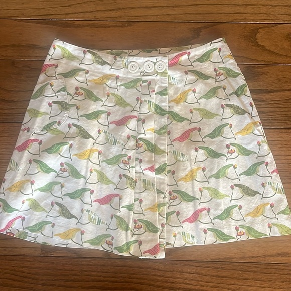 Anthropologie Bow & Arrow Water Lily Pocket Floral Pleated Wrap Skirt Size 6 - Picture 2 of 9